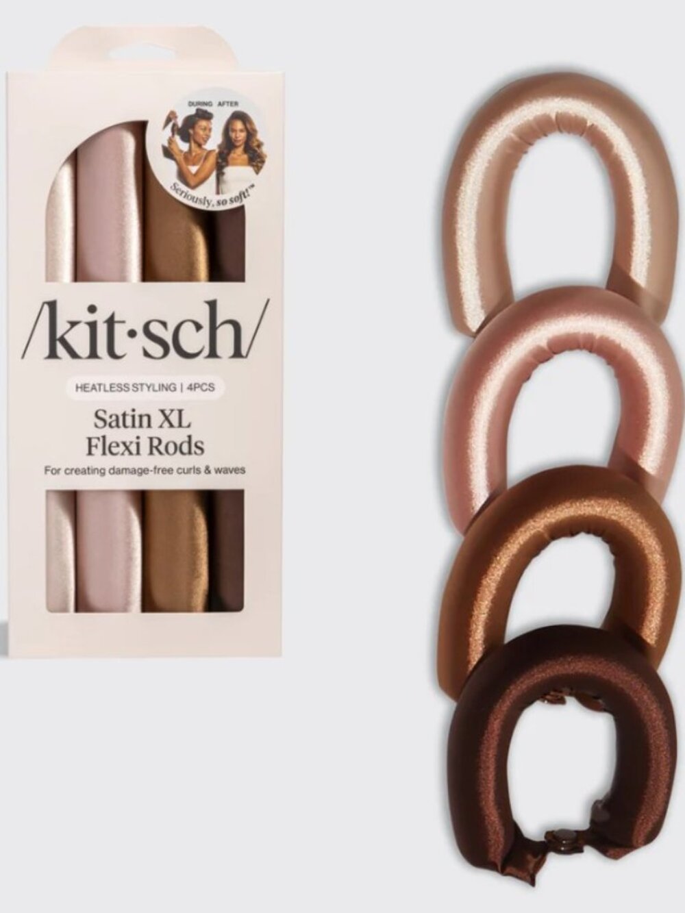 Rosewood Jumbo Satin Flexi Rods 4pc Set